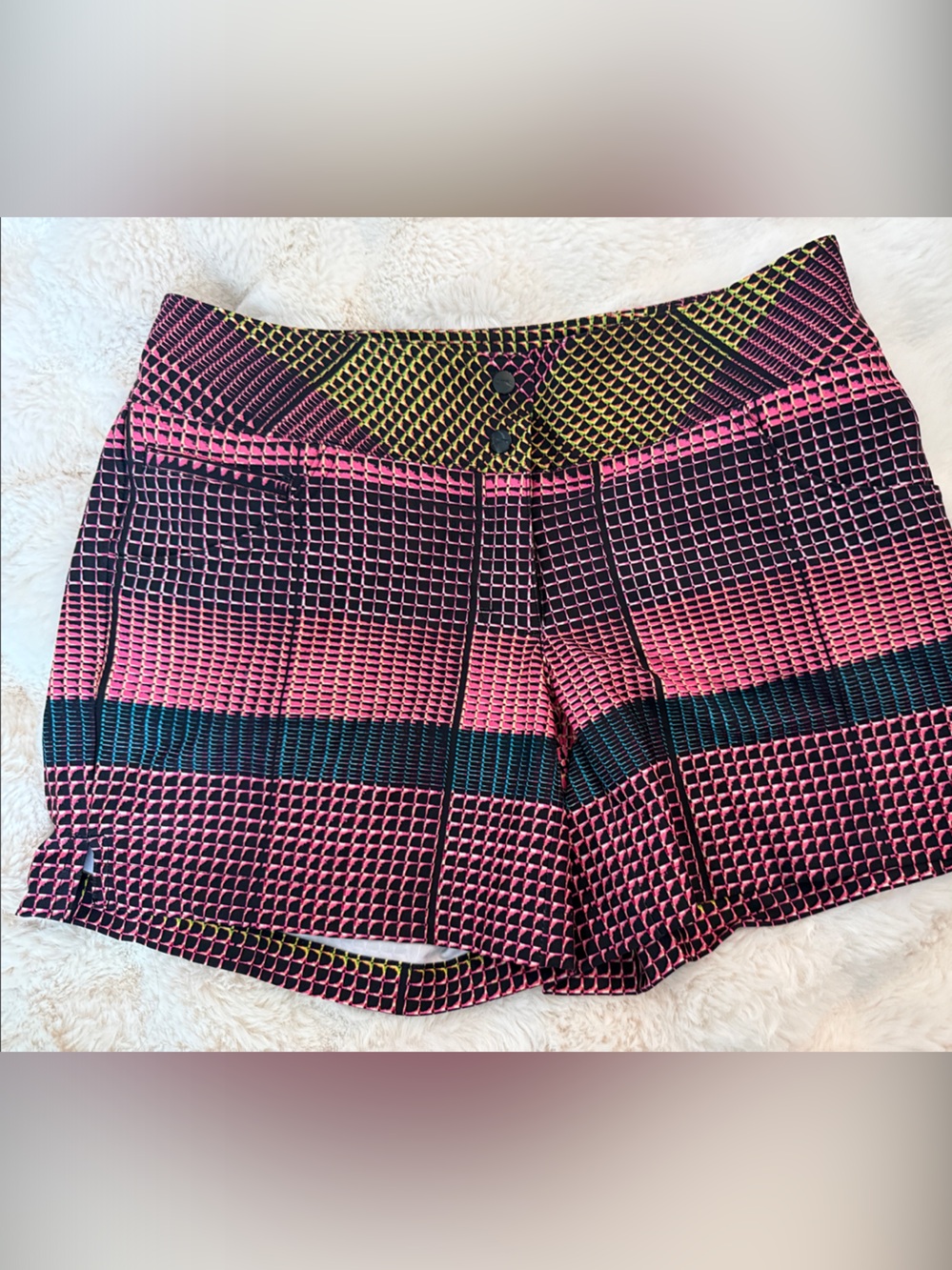 Slazenger Pink, Black & Yellow Geometric Crop Top